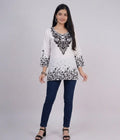 Floral Harmony Embroidered Cotton Tunic