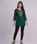 Emerald Forest Embroidered Rayon Tunic
