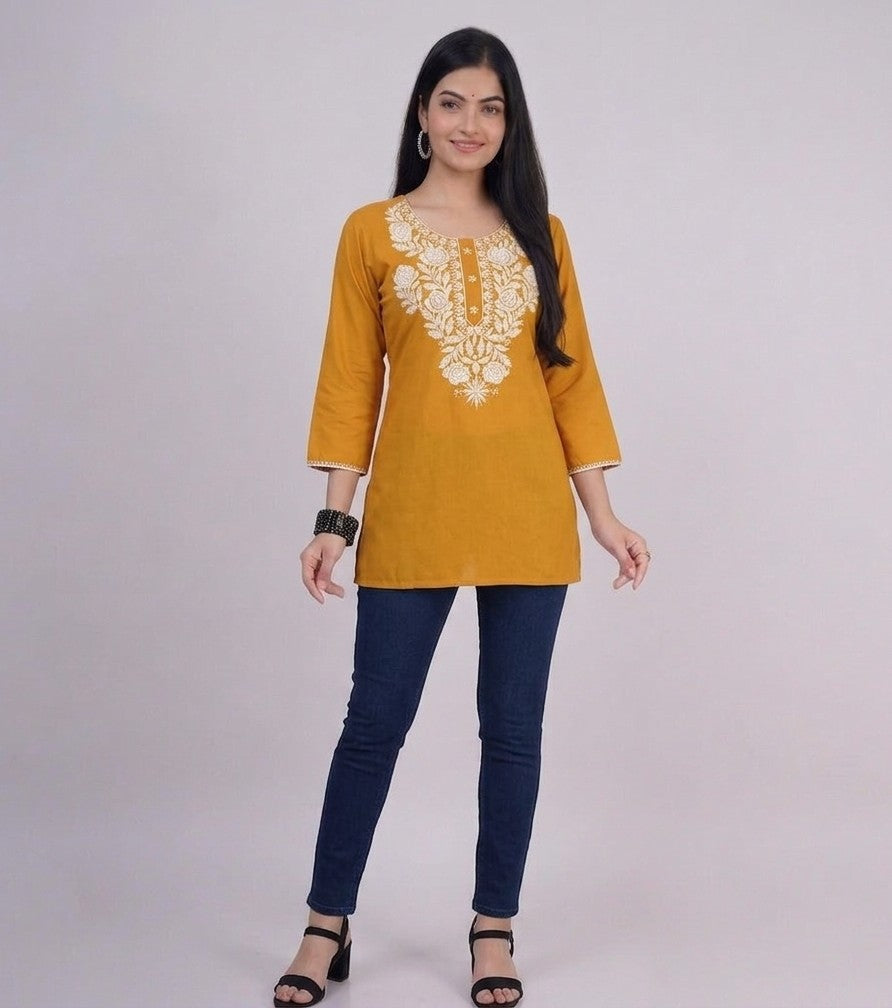 Lavender Bloom Flared-Sleeve Tunic