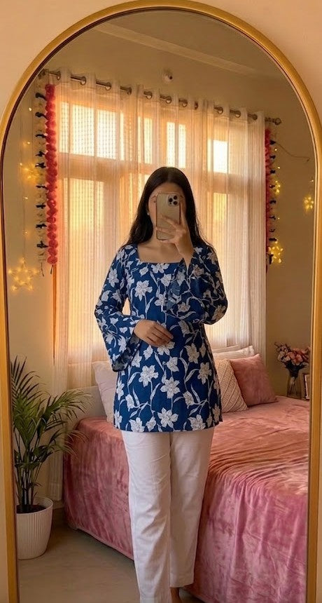 Midnight Bloom Indigo Co-ord Set
