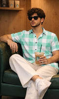 THE MINT BREEZE CHECKERED OVER-SHIRT