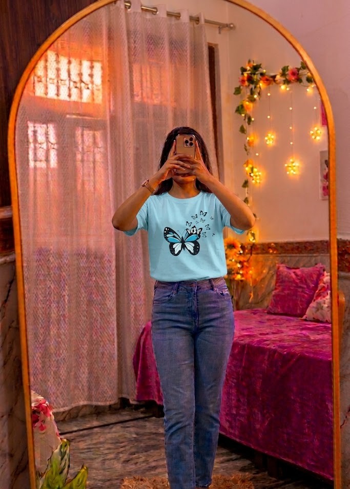 Urban Bloom Butterfly Graphic Tee"