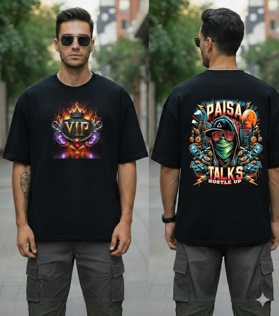 Trendy premium design Paisa talks tshirt 😍