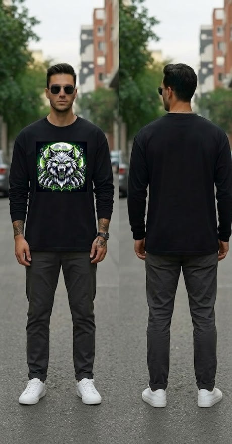 The Alpha Wolf - Premium Black Full Sleeve Tee 😍